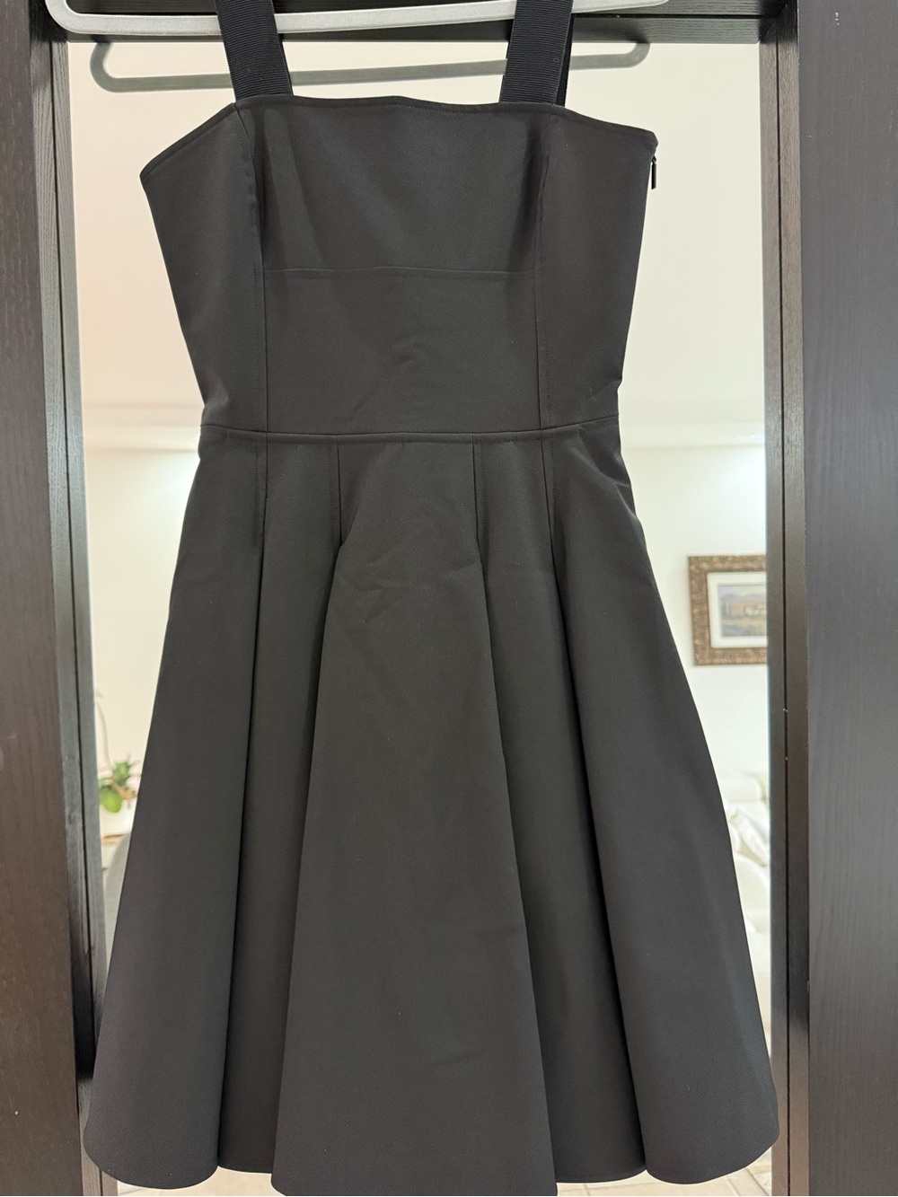 A/X Armani Exchange Black Square-Neck Fit & Flare Midi Dress - Picture 5 of 8